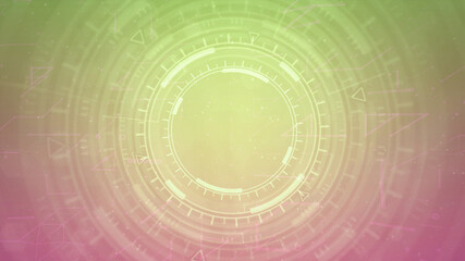 Abstract 3D illustration - vivid digital abstract background of moving hud circles, it concept