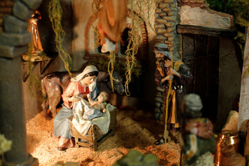 christmas scene, showing nativity scene with baby Jesus