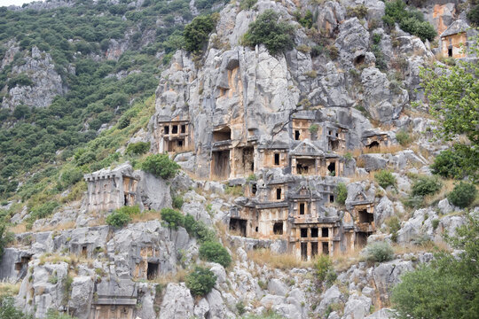  abandoned houses without doors carved into the rock