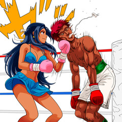 Clip art_12/14/2020 : Mixed gender boxing 1