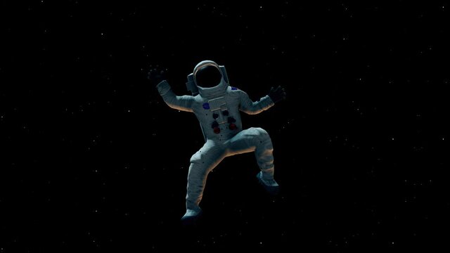 Male Astronaut lost in outter space 4k. High quality 4k footage