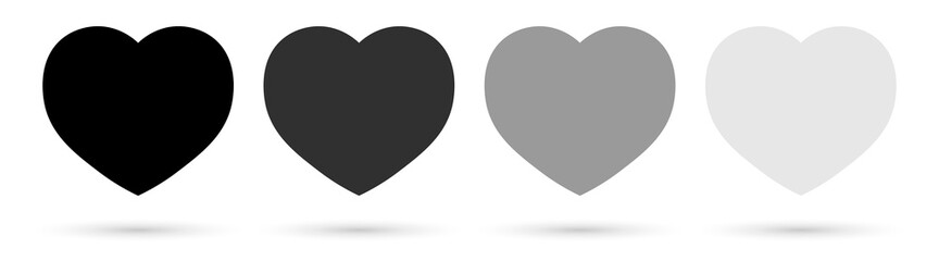 Set heart icons, graphic design template, Valentines Day symbols, vector illustration