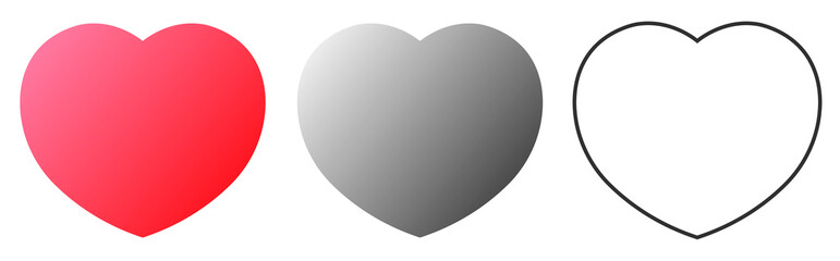 Set heart icons, graphic design template, Valentines Day symbols, vector illustration