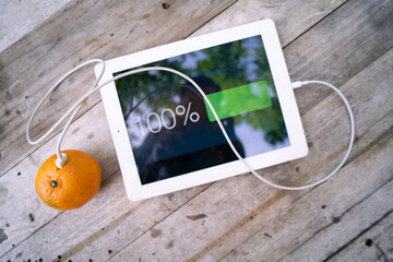 Energizing a tablet from orange