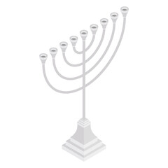 Menorah vector icon. Candelstick for hanuka, happy new year symbol. Biblical candelabrum.