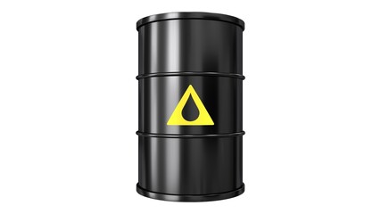 3d render black oil barrel