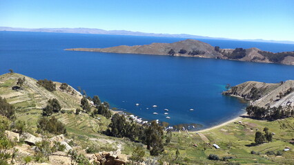 Beautiful mountains and blue lake