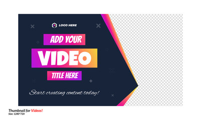 Editable Gradient video Thumbnail Design for any soical media Editable video  thumbnail Premium Vector, Customizable Thumbnails banner art thumbnails for videos social media