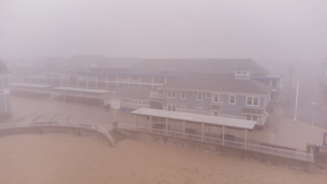 Hampton Beach NH USA Winter Fog