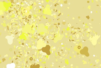 Light Yellow vector backdrop with memphis shapes.