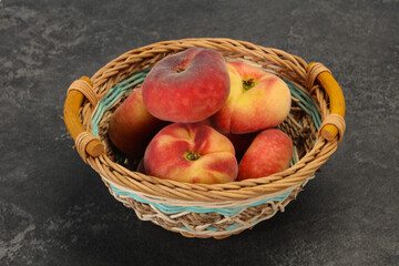 Sweet ripe tasty flat peach