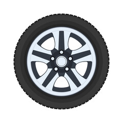 Car wheel. Realistic design. Vector illustration on a white background.