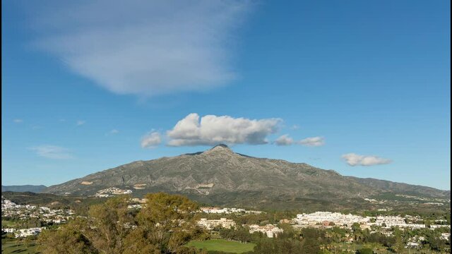 4k time-lapse of La Concha Mountain in Marbella