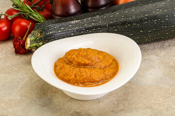 Vegetarian cuisine - Zucchini puree with herbs