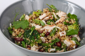 Dietary Salad with bean, chicken and kinoa