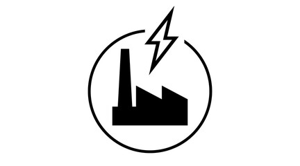 factory building icon, logo. vector isolated Illustration