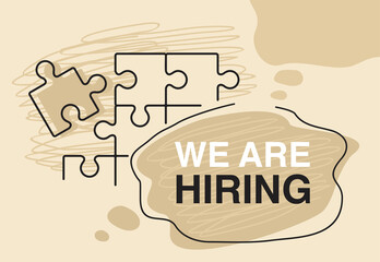 We are Hiring - candidate in puzzles metaphor