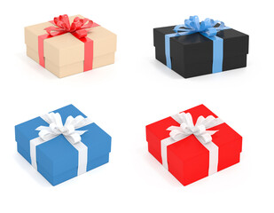 Fototapeta premium Jewelry gift boxes with ribbon bows