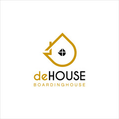 Simple Home Logo with Initial D letter for Housing and Property Industry Template Idea