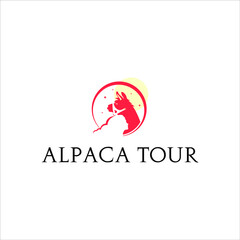 alpaca logo simple head bold for animal vector or icon design template in travel and tourism industry