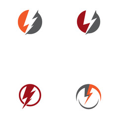 Set Lightning  Logo Template vector symbol