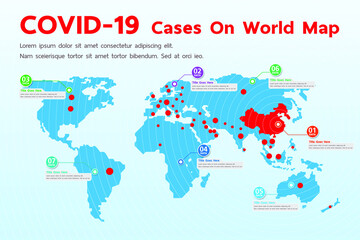 Covid-19, Covid 19 map confirmed cases report worldwide globally. Coronavirus disease 2019 situation update worldwide. Maps show where the coronavirus has spread, graphic on white background