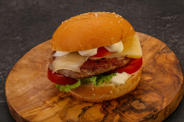 Delicous burger with tuna fish