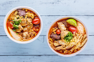 Rice Vermicelli wiith Northern Thai Pork and Chicken Curry