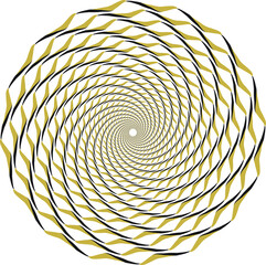 Dotted, dots, speckles abstract concentric circle. Spiral, swirl, twirl element.Circular and radial lines volute, helix.Segmented circle with rotation.Radiating arc lines.Cochlear