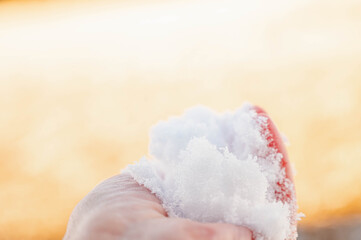 手のひらにのせたやわらかな雪