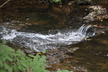 water flowing over rocks