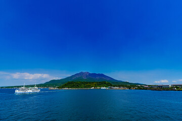 Fototapeta na wymiar Landscape of Sakurajima island in Kagoshima Japan