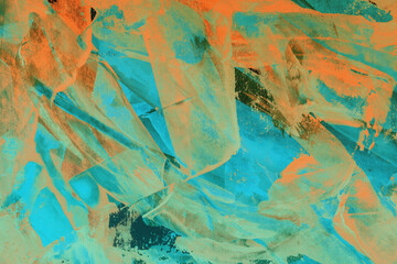 Modern contemporary acrylic background. Colorful texture made with a palette knife. Abstract painting on paper. Mess on the canvas.