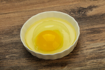 Raw Chicken egg in the bowl