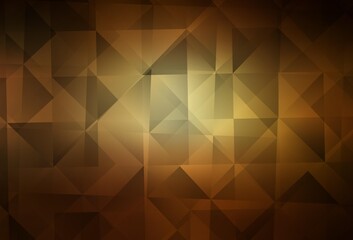 Dark Yellow vector triangle mosaic background.