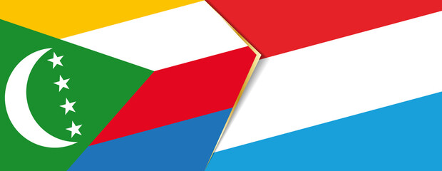 Comoros and Luxembourg flags, two vector flags.