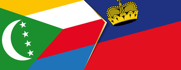 Comoros and Liechtenstein flags, two vector flags.