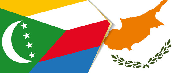 Comoros and Cyprus flags, two vector flags.