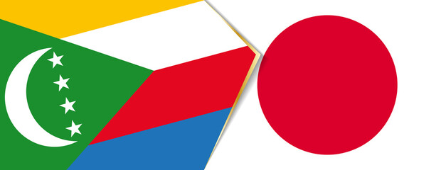 Comoros and Japan flags, two vector flags.