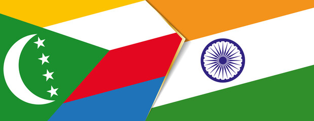 Comoros and India flags, two vector flags.