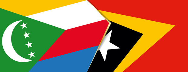 Comoros and East Timor flags, two vector flags.