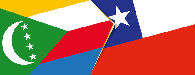 Comoros and Chile flags, two vector flags.