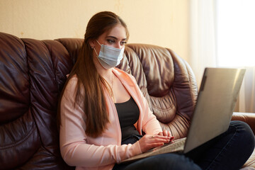 remote girl working on a laptop