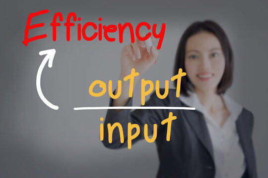 businesswoman  writing efficiency concept
