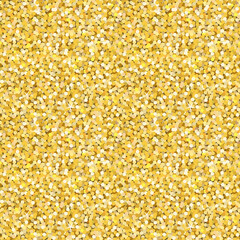 Vector seamless pattern yellow gold sequins. Abstract repeating background. Glitter texture. Shimmering print for designs, holiday decor, postcards, weddings.