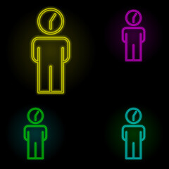 time management neon color set icon. Simple thin line, outline vector of business organisation icons for ui and ux, website or mobile application