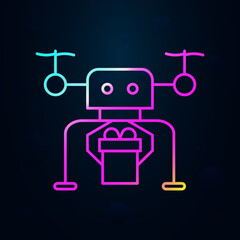 Robotic drone gift technology nolan icon. Simple thin line, outline vector of robotisc icons for ui and ux, website or mobile application