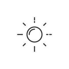 Shinnig sun thin line icon. Isolated weather vector illustration