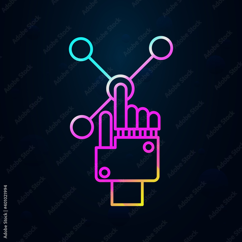 Poster robotic technology click chip nolan icon. simple thin line, outline vector of robotisc icons for ui 