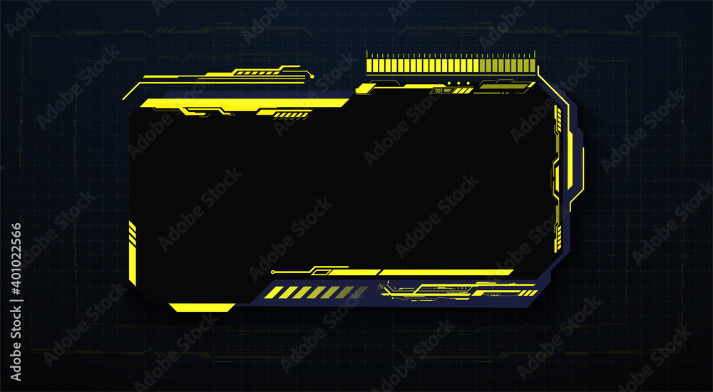Poster HUD, UI, GUI futuristic user frame interface screen elements set. High tech screen for video game. Sci-fi concept design. Square Frames Blocks Set HUD Interface Elements. Vector